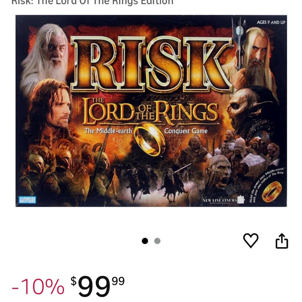 Risk: The Lord of the Rings Trilogy Edition Board Game - Picture 3 of 3
